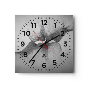 Reloj de pared - Reloj de vidrio - Beso del viento - 40x40 cm