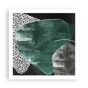 Póster - Abstracción colorista con un copo de oro - 60x60 cm