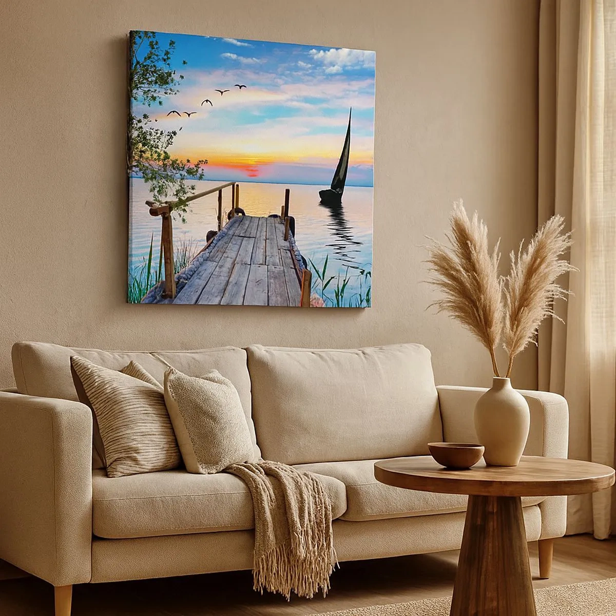 Cuadro sobre lienzo - Impresión de Imagen - Que llegue la noche - 30x30 cm