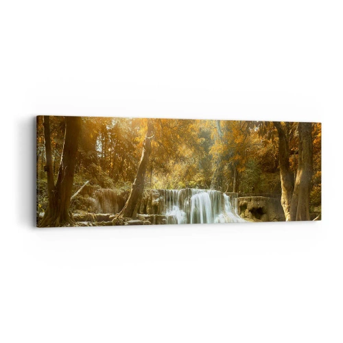 Cuadro sobre lienzo - Impresión de Imagen - Una cascada en el parque - 90x30 cm