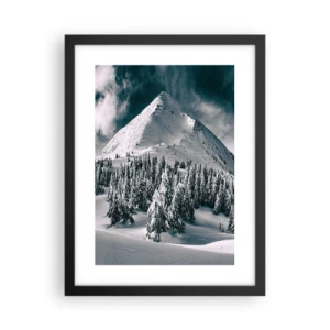 Póster en marco negro - Tierra de nieve y hielo - 30x40 cm