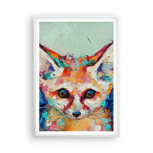 Póster en marco blanco - Mirada penetrante - 70x100 cm