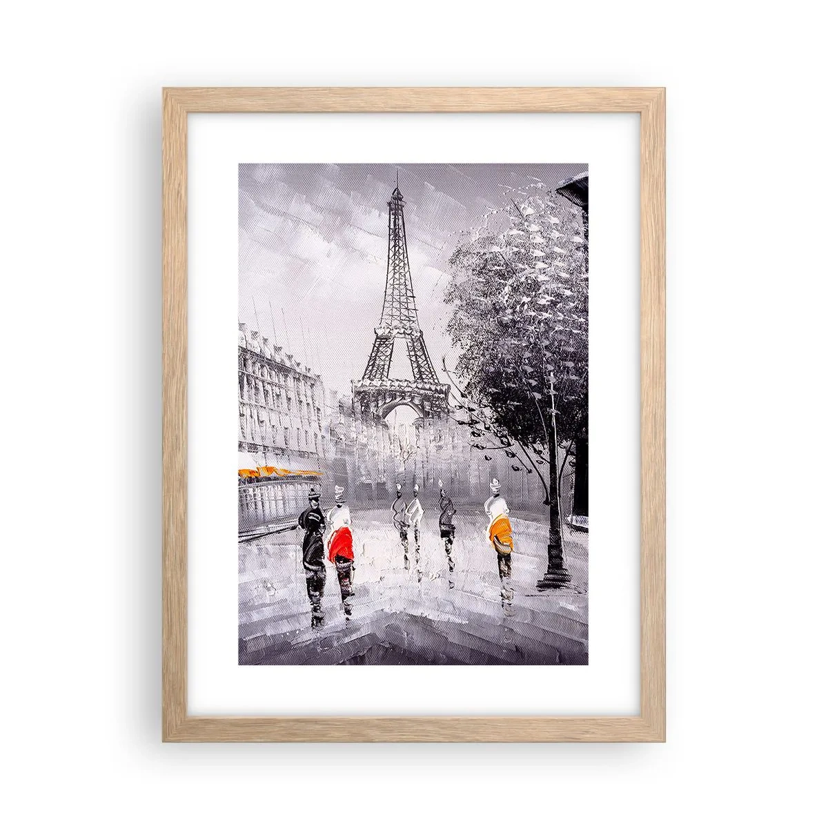 Póster en marco roble claro - Un paseo parisino - 30x40 cm