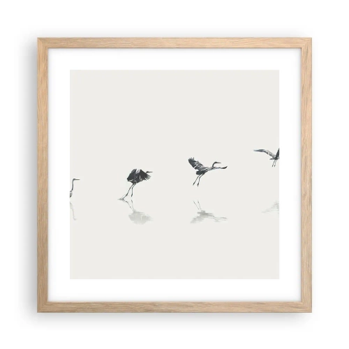 Póster en marco roble claro - Cuatro sencillos pasos para despegar - 40x40 cm