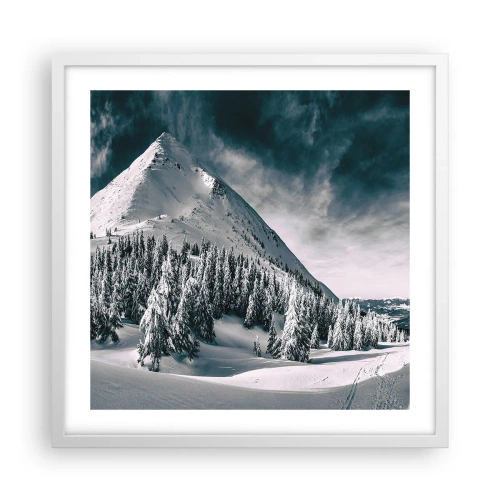 Póster en marco blanco - Tierra de nieve y hielo - 50x50 cm