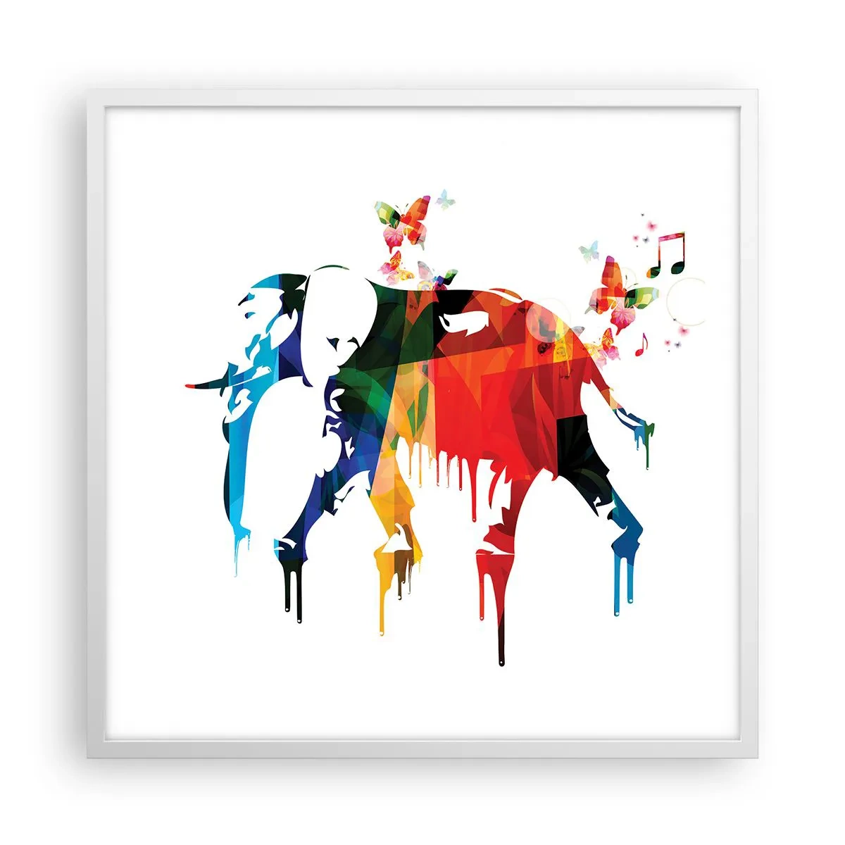 Póster en marco blanco - Todo el mundo puede bailar - 60x60 cm