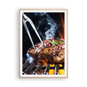 Póster en marco roble claro - Jugoso y fragante - 70x100 cm