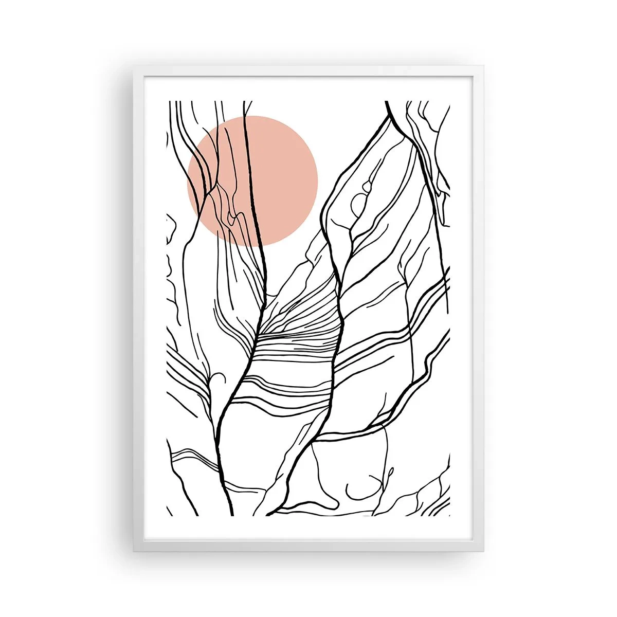 Póster en marco blanco - En una red de ramas - 50x70 cm