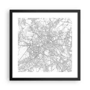 Póster en marco negro - Flor de Berlín - 40x40 cm