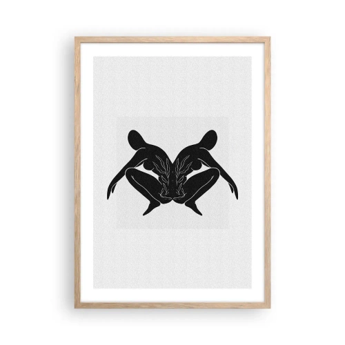 Póster en marco roble claro - Un alma compartida - 50x70 cm