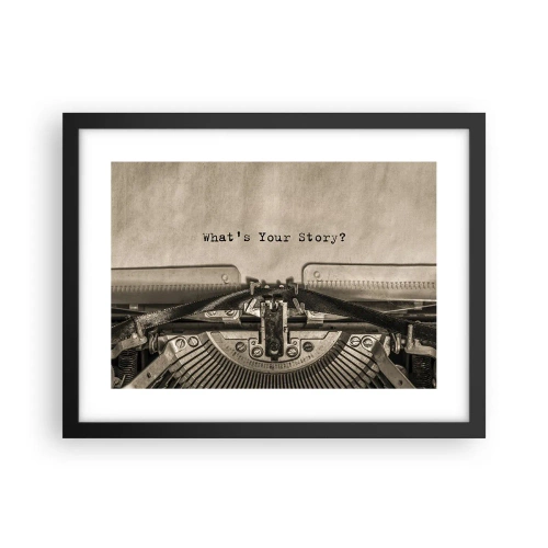 Póster en marco negro - Solo espero una respuesta - 40x30 cm