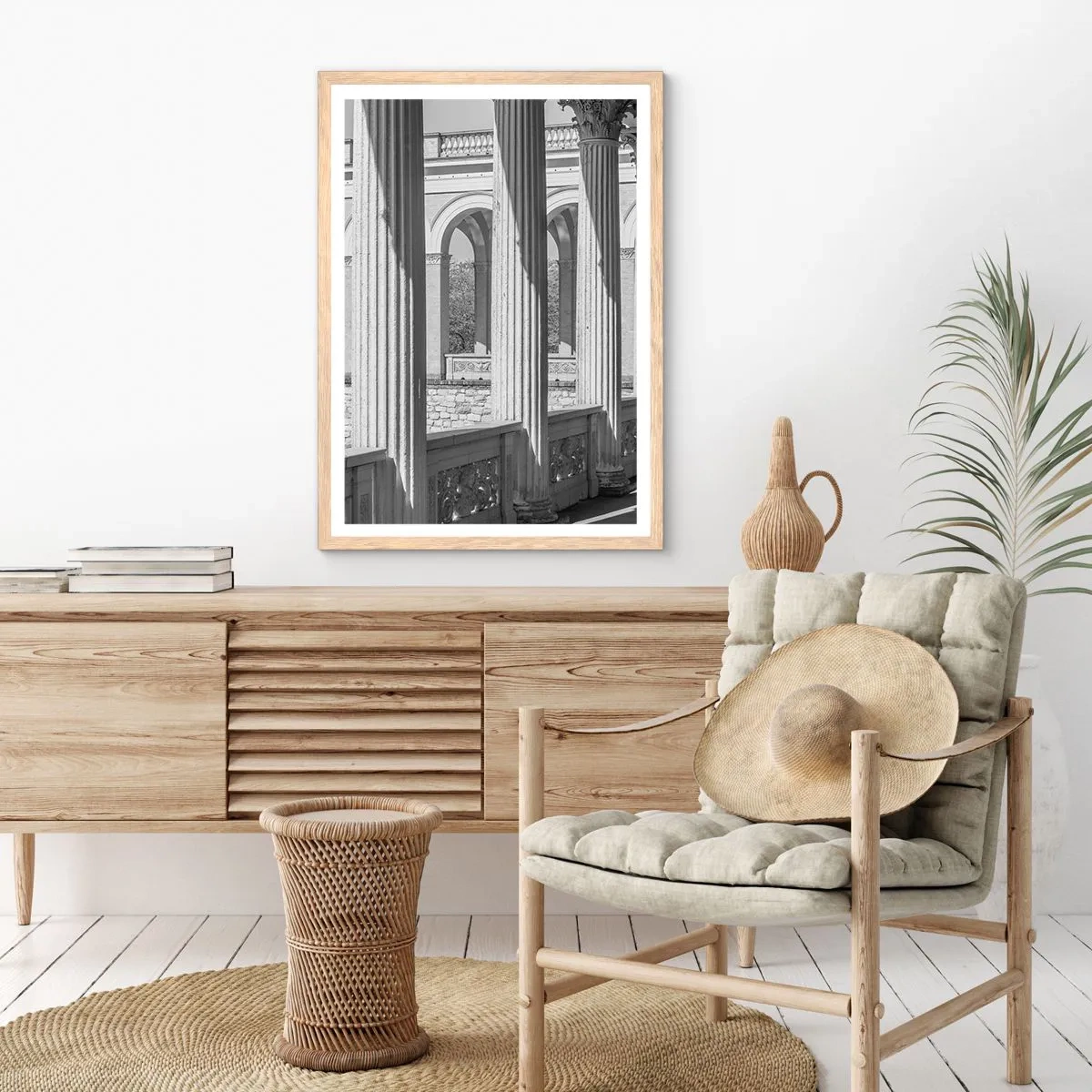 Póster en marco roble claro - Galería soleada - 70x100 cm