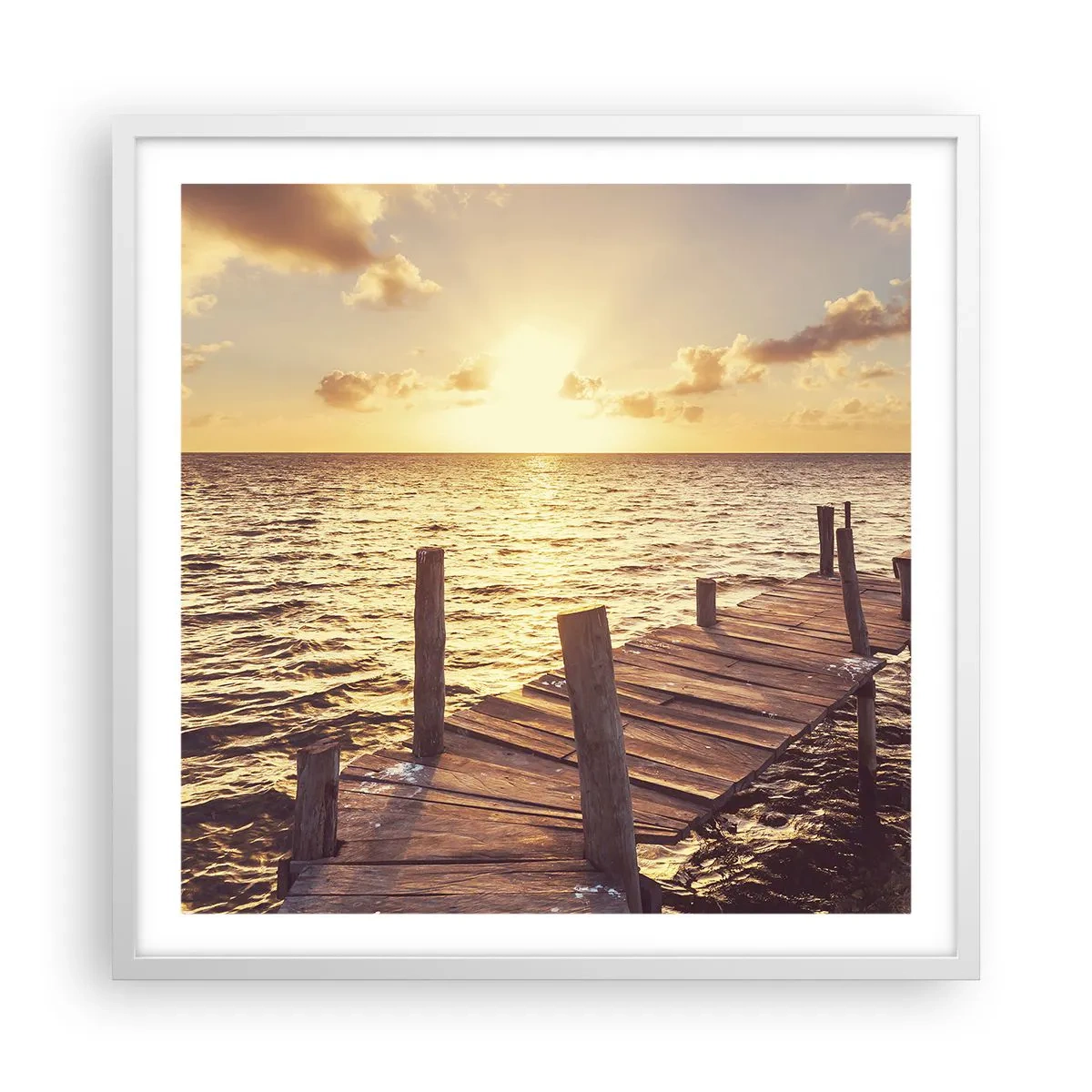 Póster en marco blanco - Una tierra dorada de dulzura - 60x60 cm