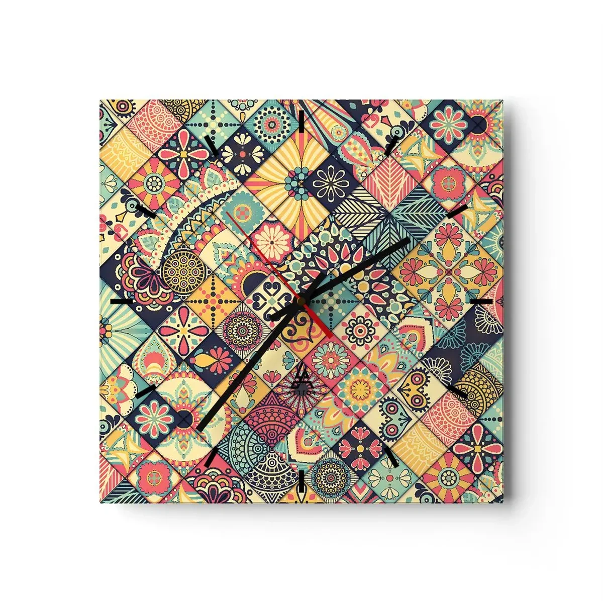 Reloj de pared - Reloj de vidrio - Clima marroquí - 40x40 cm