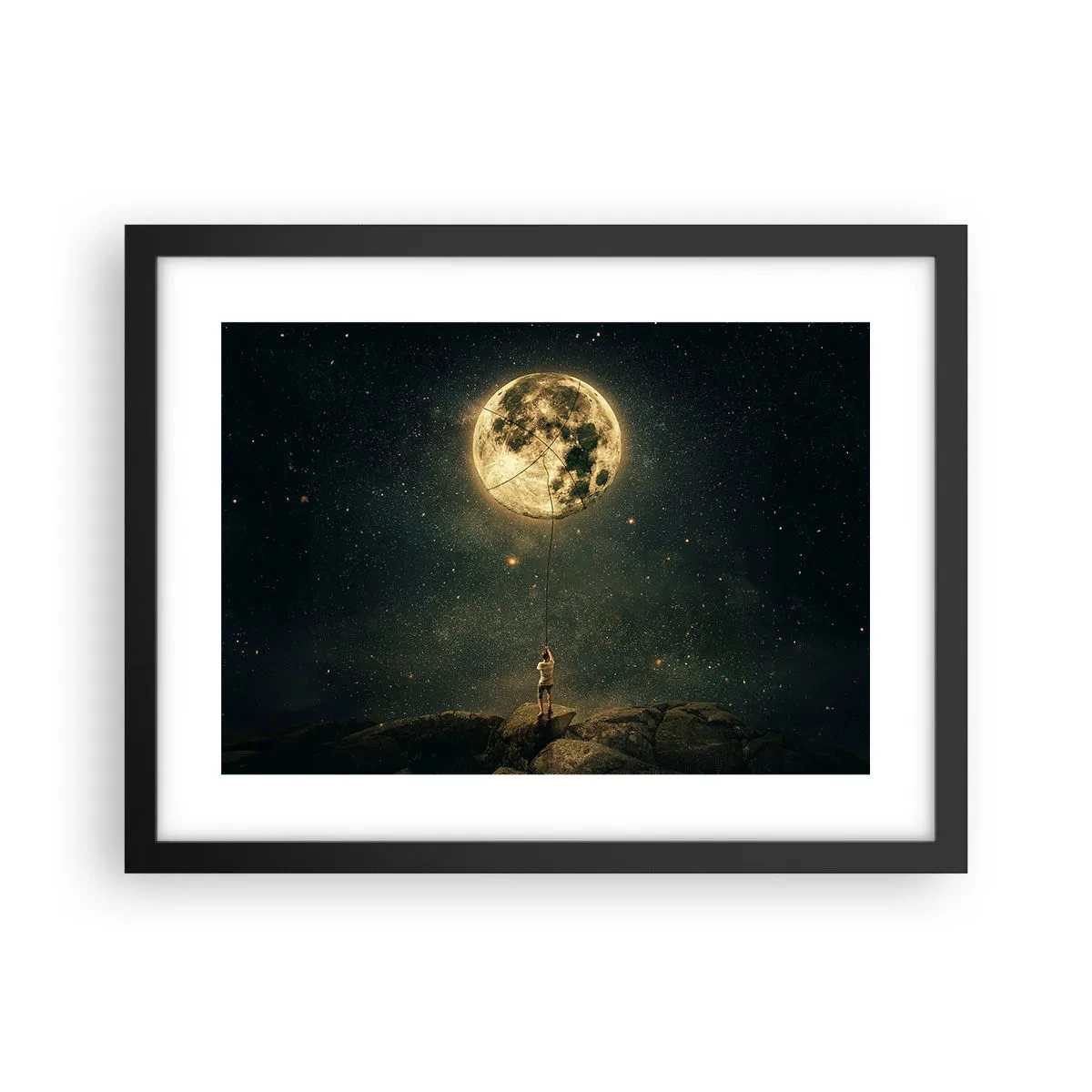 Póster en marco negro - El que robó la luna - 40x30 cm