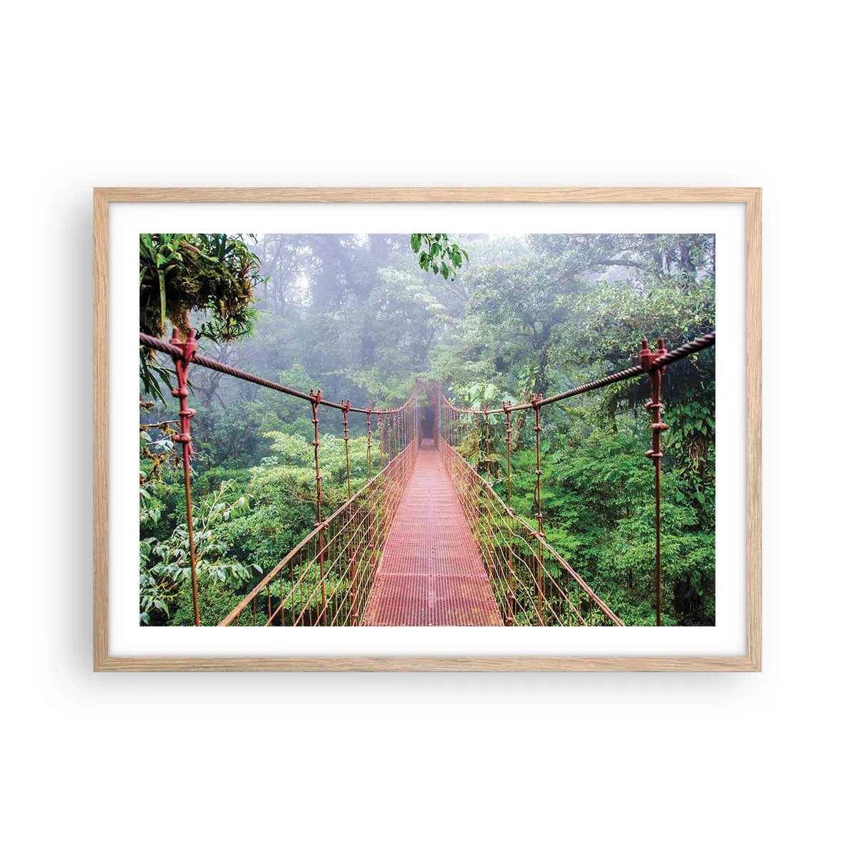 Póster en marco roble claro - Suspendido sobre las copas - 70x50 cm