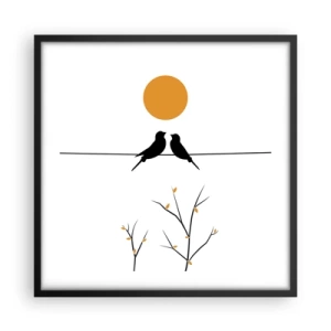 Póster en marco negro - Noche de ruiseñores - 50x50 cm