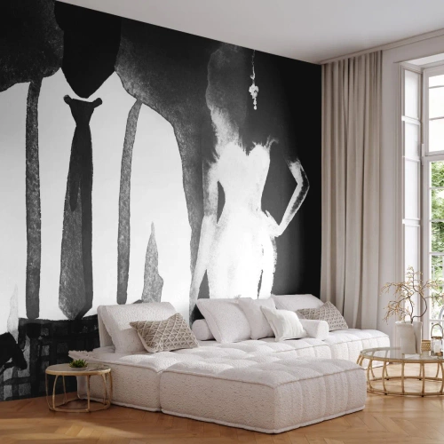 Fotomural Premium Canvas - En un ambiente noir - Abstracción, Mujer y hombre, Moda - 500x350 cm