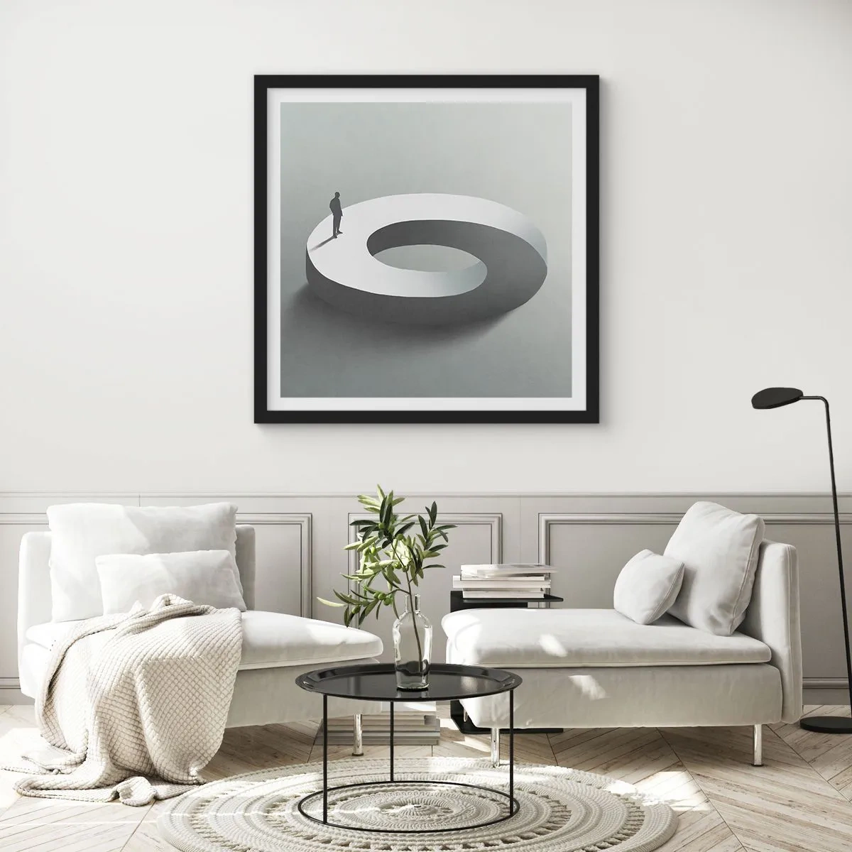 Póster en marco negro - Ser sabio no es una labor sencilla - 30x30 cm
