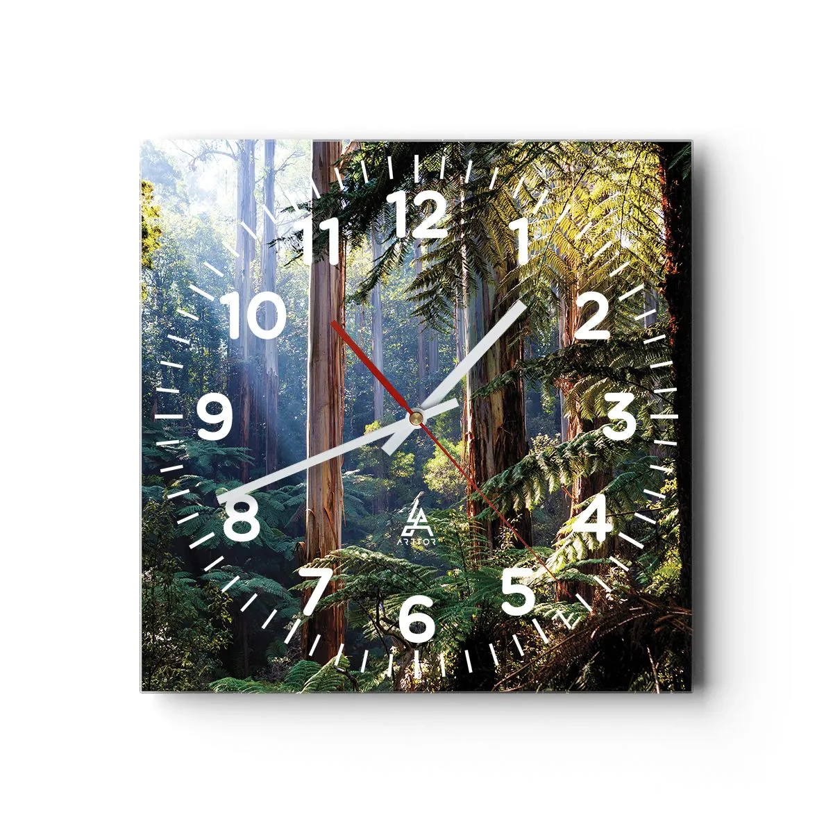 Reloj de pared - Reloj de vidrio - Un cuento de hadas del bosque - 40x40 cm