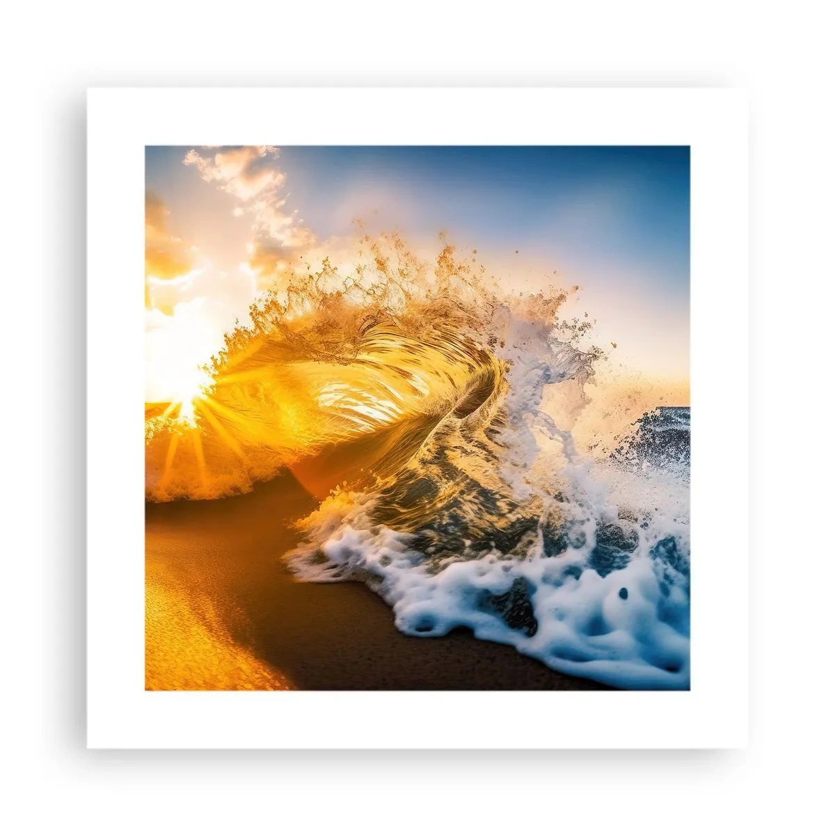 Póster - Jugando en la arena - 40x40 cm