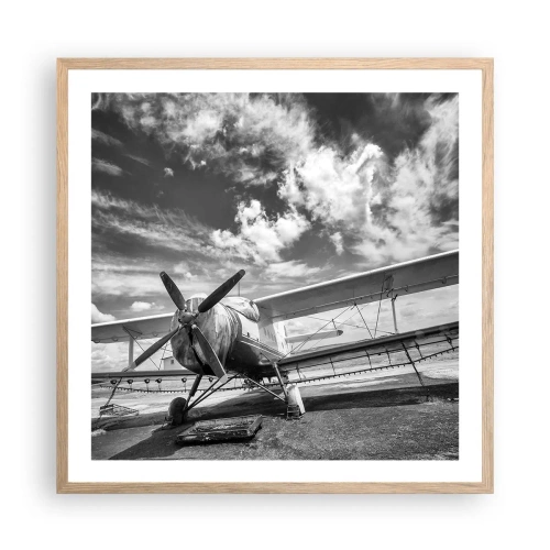 Póster en marco roble claro - No puedo esperar - 60x60 cm