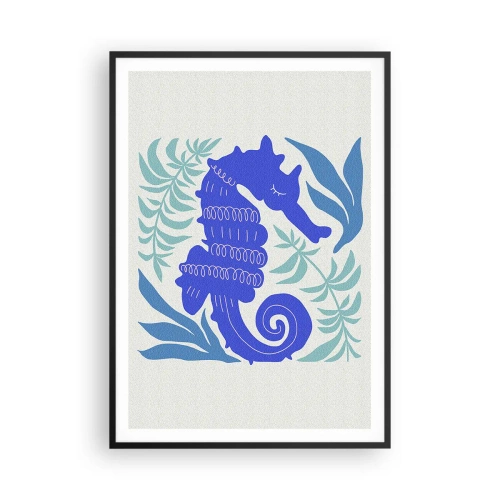 Póster en marco negro - En una pradera submarina - 70x100 cm