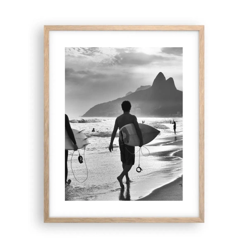 Póster en marco roble claro - Samba para una ola - 40x50 cm