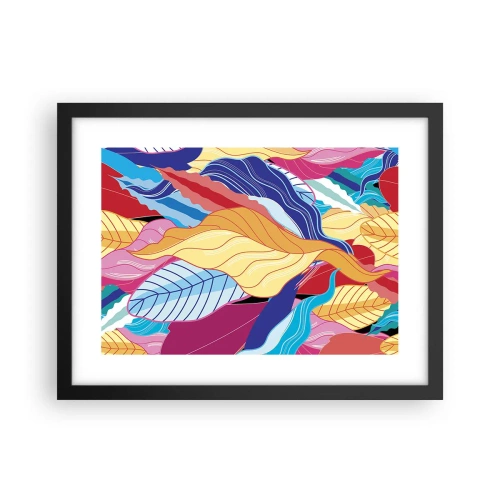 Póster en marco negro - Desorden colorido - 40x30 cm