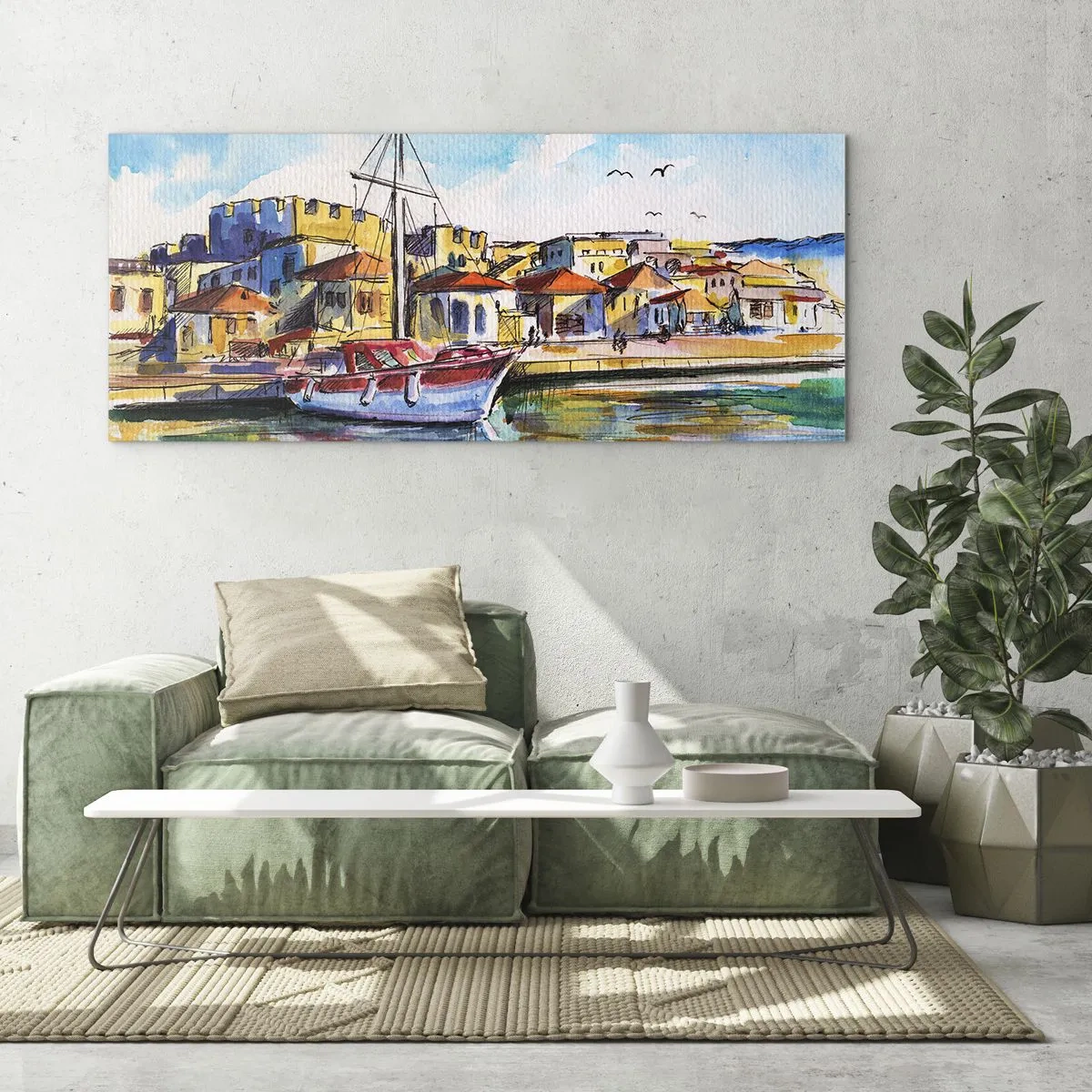 Cuadro sobre vidrio - Impresiones sobre Vidrio - Tarde de arco iris - 100x40 cm