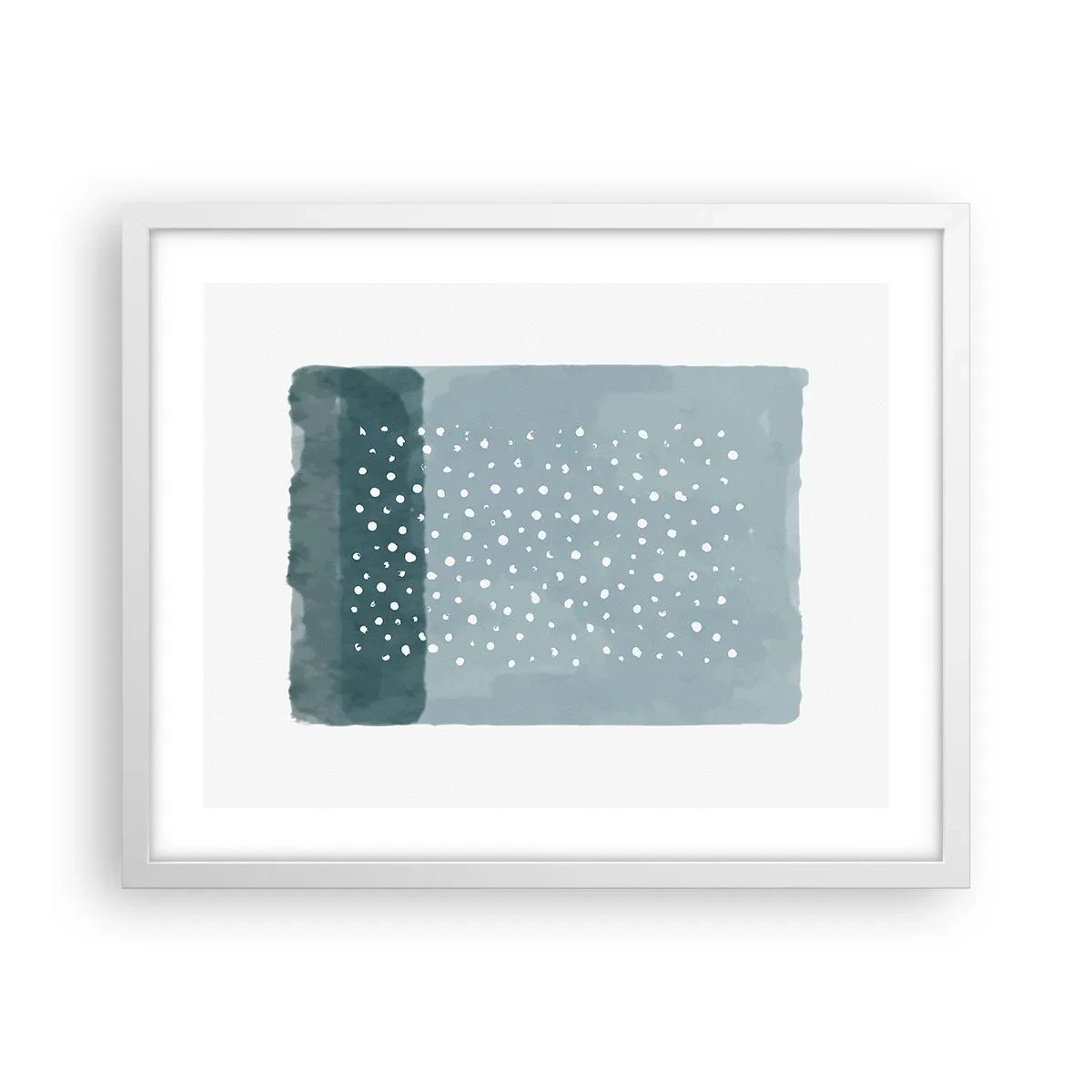 Póster en marco blanco - Creación sobre azul - 50x40 cm