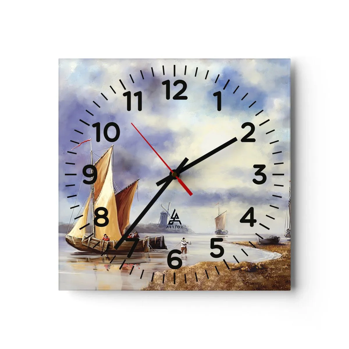 Reloj de pared - Reloj de vidrio - El regreso de los marineros - 30x30 cm