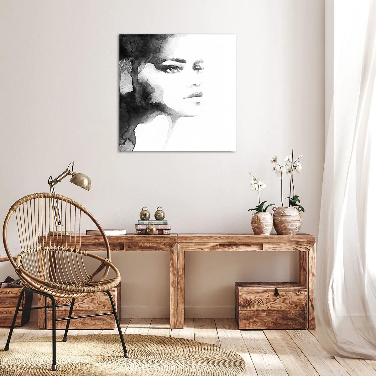 Cuadro sobre lienzo - Impresión de Imagen - Hecho de misterio y niebla - 40x40 cm