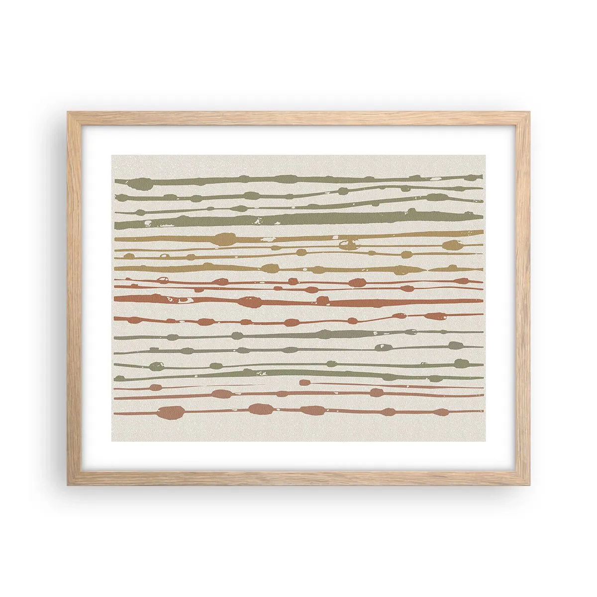 Póster en marco roble claro - Composición de notas musicales - 50x40 cm