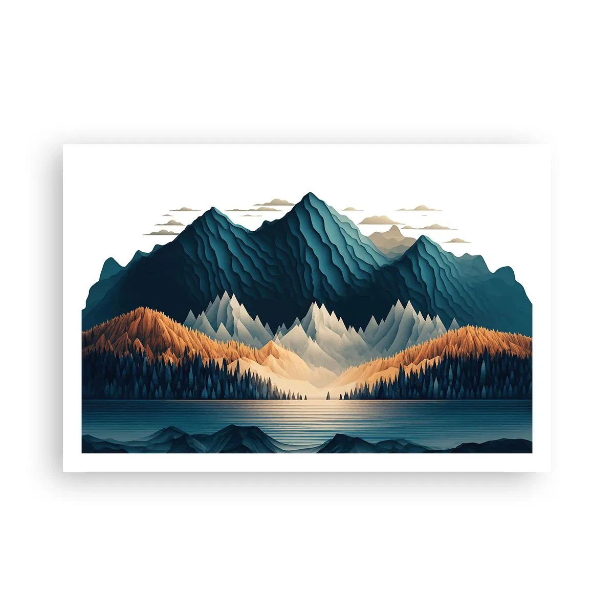 Póster - Paisaje perfecto de montañas - 91x61 cm
