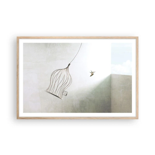 Póster en marco roble claro - Aquí debo estar - 91x61 cm