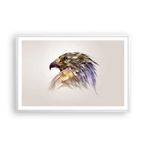 Póster en marco blanco - Retrato de un guerrero - 91x61 cm