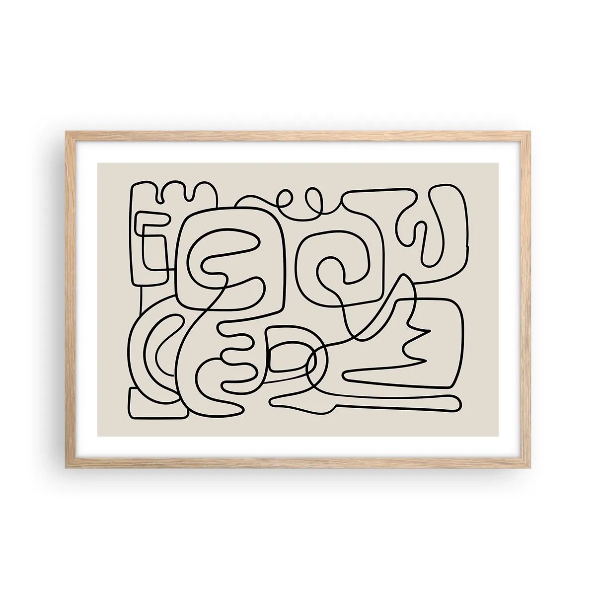 Póster en marco roble claro - El camino correcto - 70x50 cm