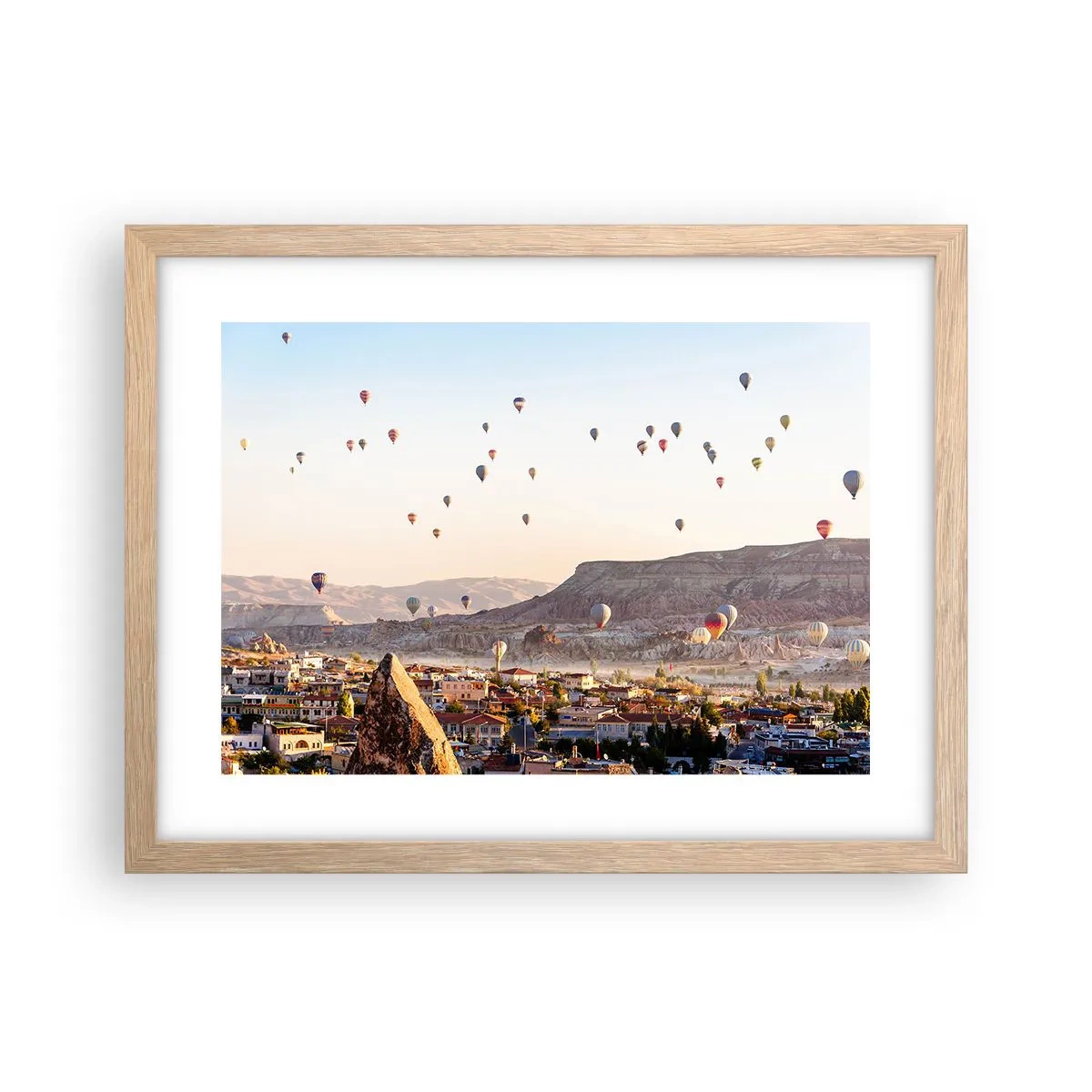 Póster en marco roble claro - Surcando los cielos - 40x30 cm