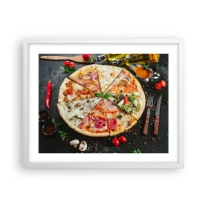Póster en marco blanco - Una gama de gustos - 50x40 cm