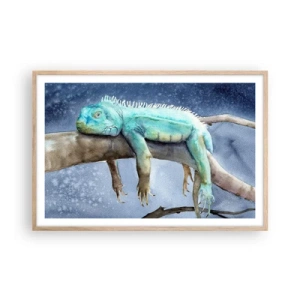 Póster en marco roble claro - Me siento bien, ¿y tú? - 91x61 cm