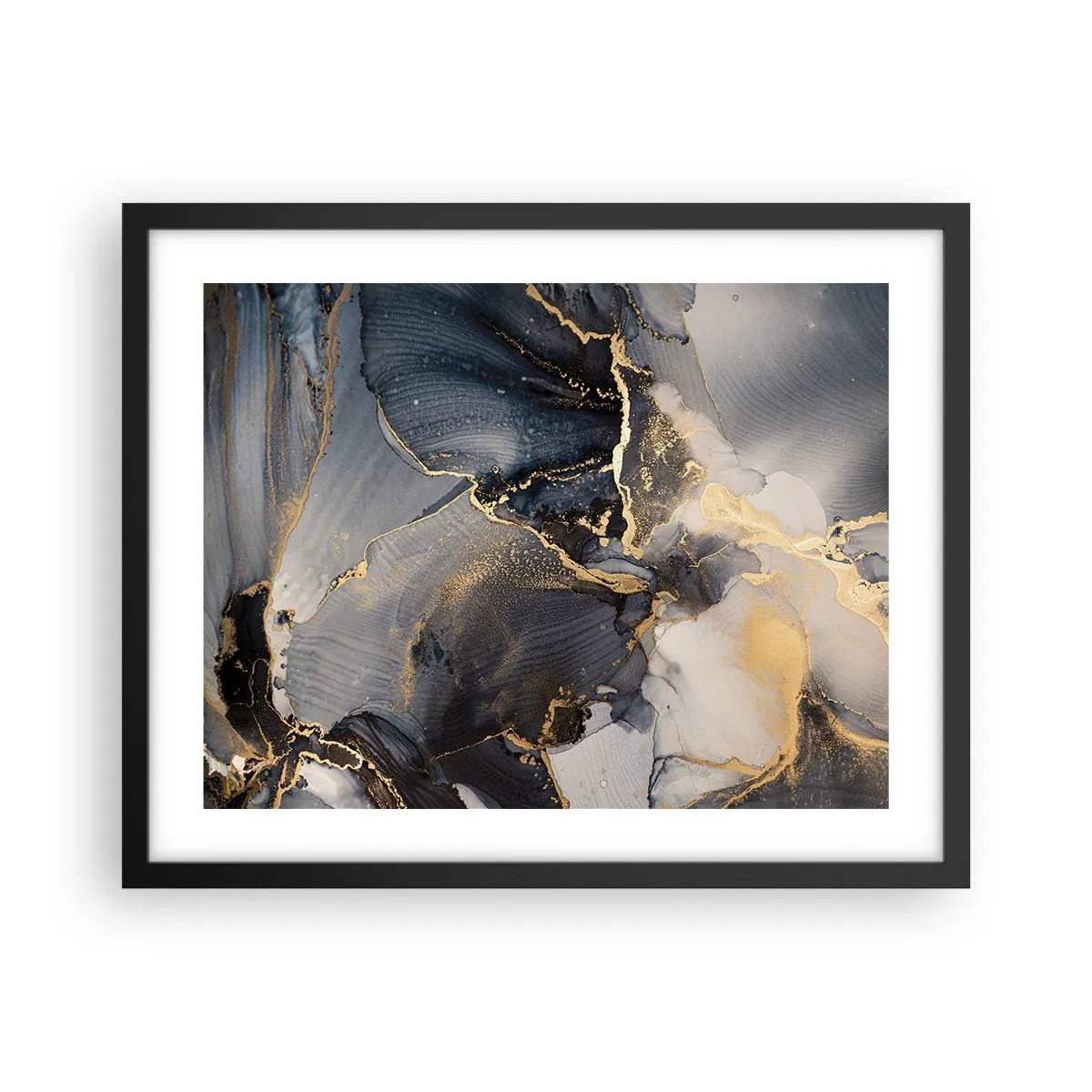 Póster en marco negro - La vida de una piedra - 50x40 cm