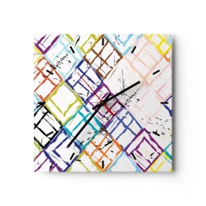 Reloj de pared - Reloj de vidrio - Habitáculos en alquiler - 40x40 cm
