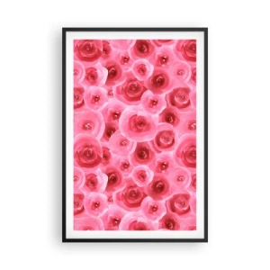 Póster en marco negro - Rosas abajo y arriba - 61x91 cm
