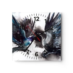 Reloj de pared - Reloj de vidrio - De cuervo a cuervo... - 30x30 cm