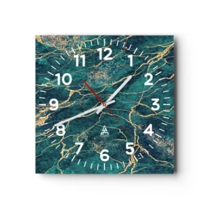 Reloj de pared - Reloj de vidrio - Riachuelos de oro - 40x40 cm