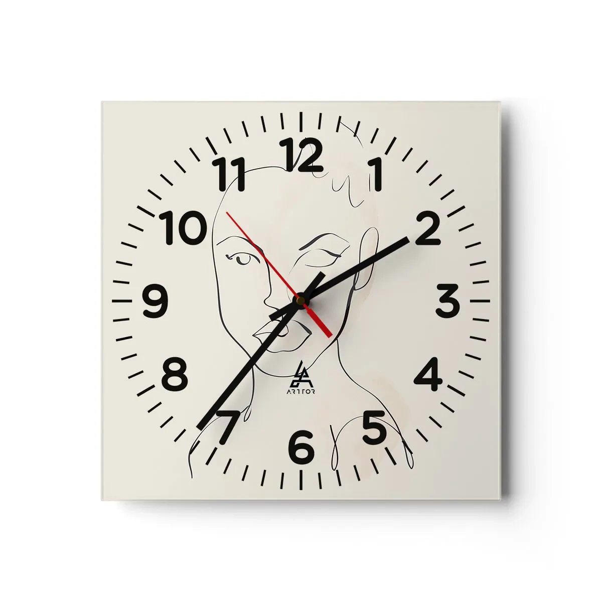 Reloj de pared - Reloj de vidrio - Un esbozo de sensualidad - 40x40 cm