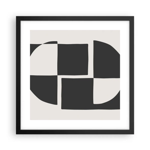 Póster en marco negro - Antítesis - síntesis - 40x40 cm