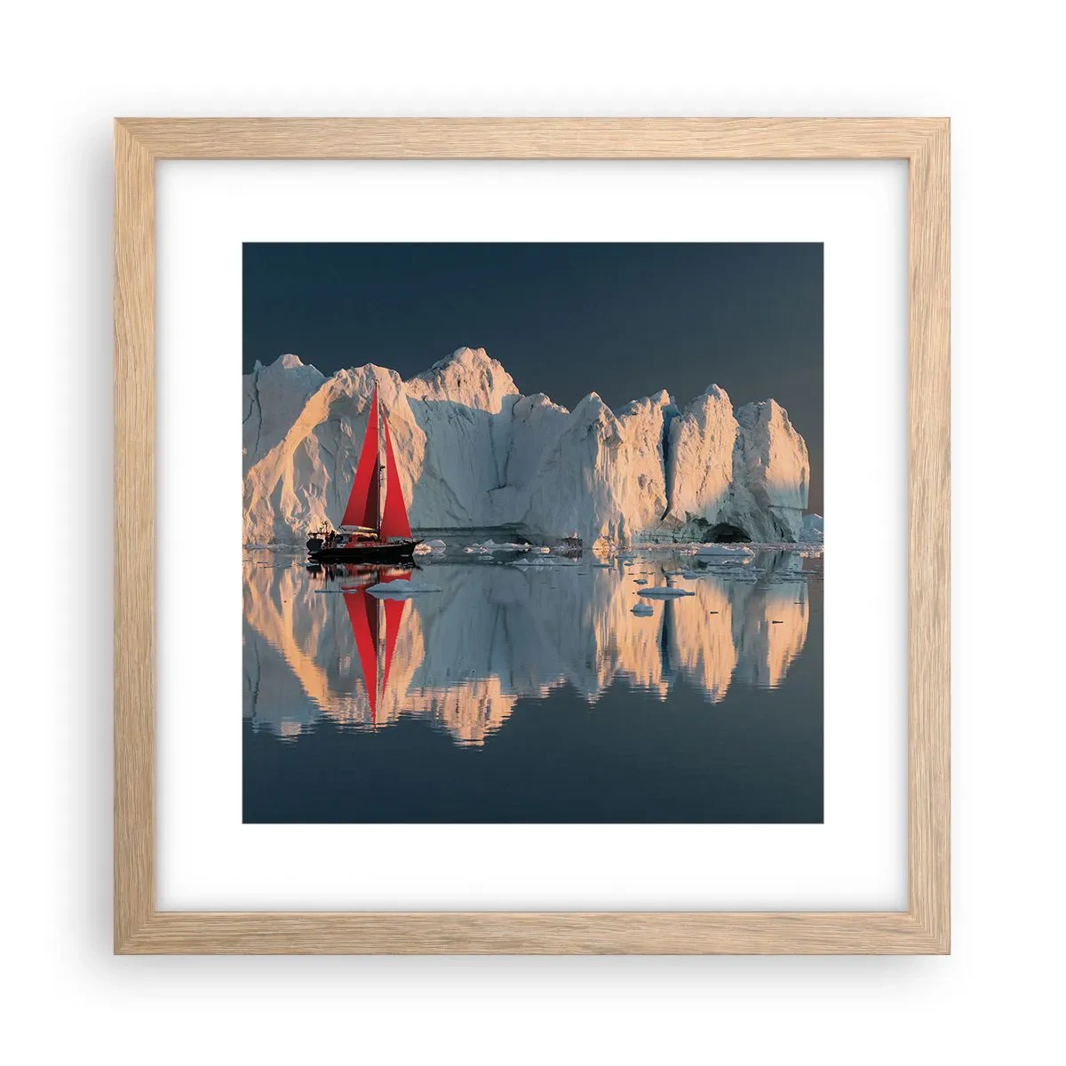 Póster en marco roble claro - En el límite del mundo - 30x30 cm