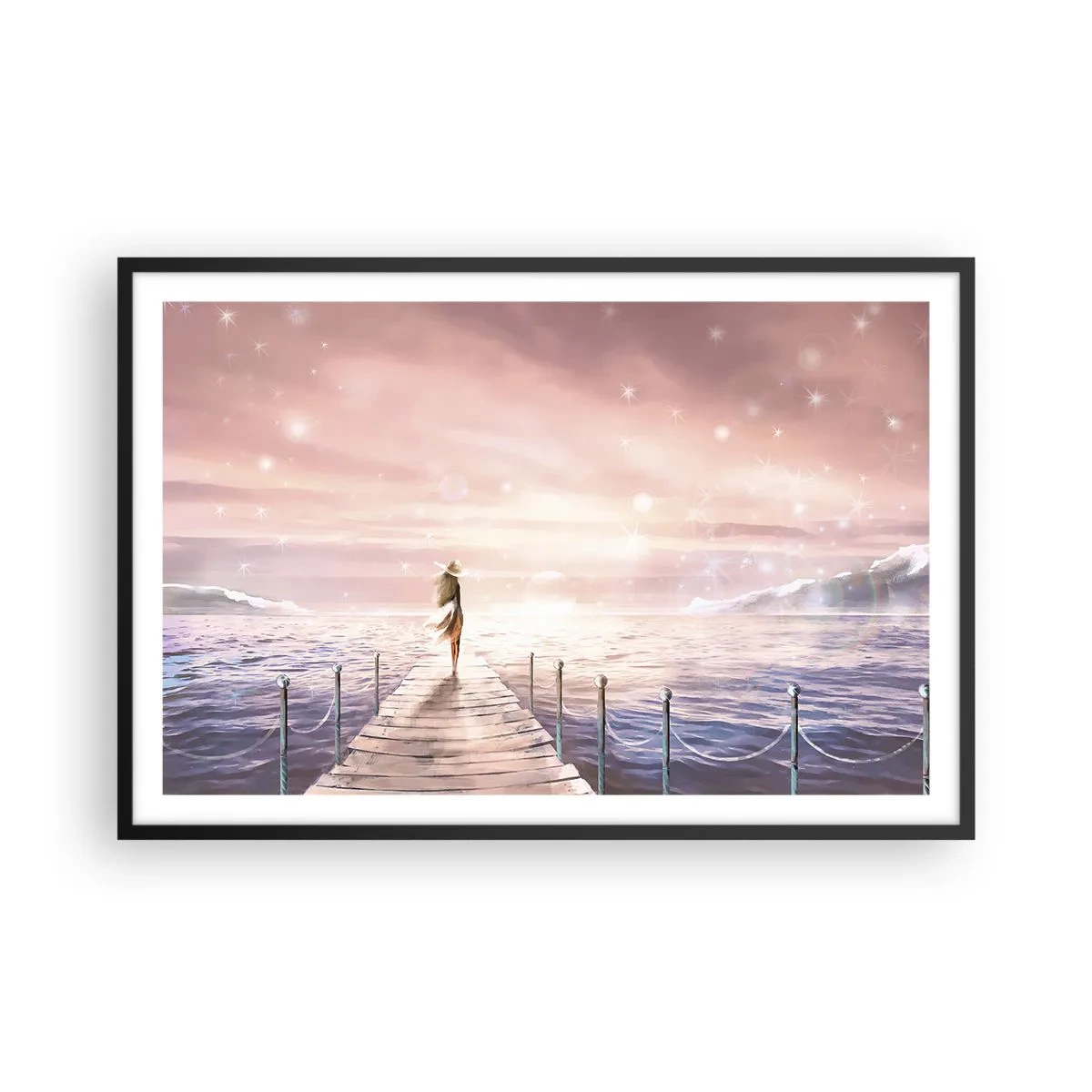 Póster en marco negro - A la luz de un sueño - 91x61 cm